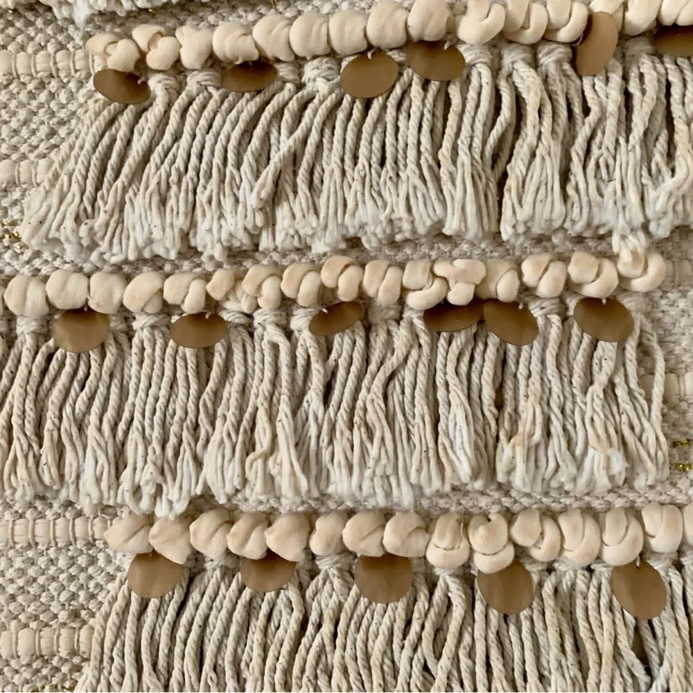 Karma living wall boho chic Macrame Bubble Fabric Art wall hanging 15/32”